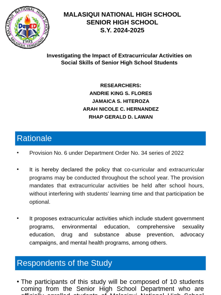 Impact of Extracurriculars on Social Skills | PDF | Methodology ...