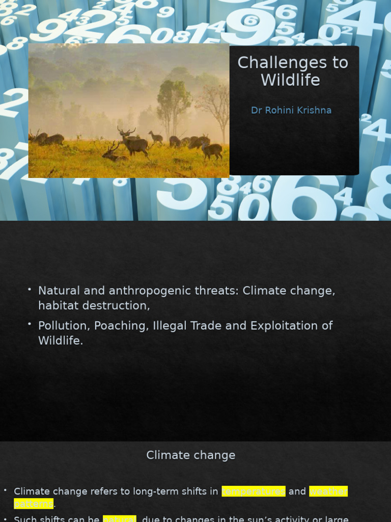 Wildlife Threats: Climate, Habitat, Poaching | PDF | Climate Change ...