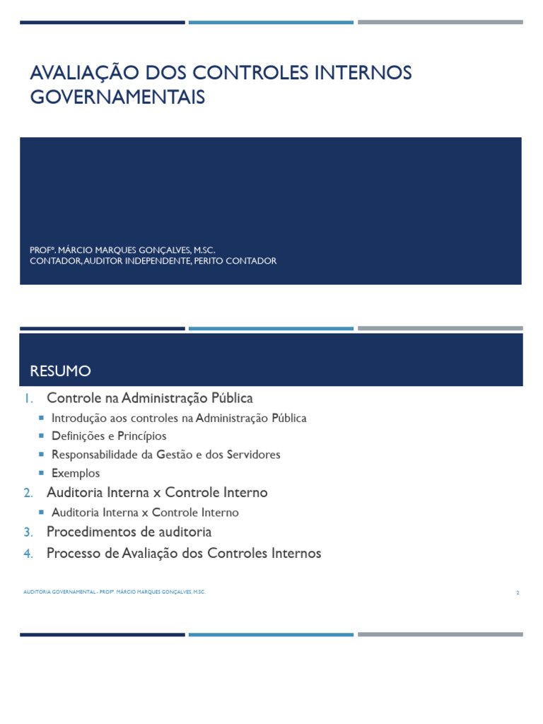 Avaliação de Controles Internos Públicos | PDF | Auditoria interna ...