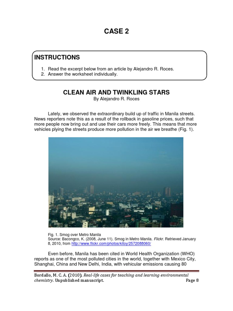 worksheet Smog City Worksheet Answers clean air and twinkling stars smog exhaust gas