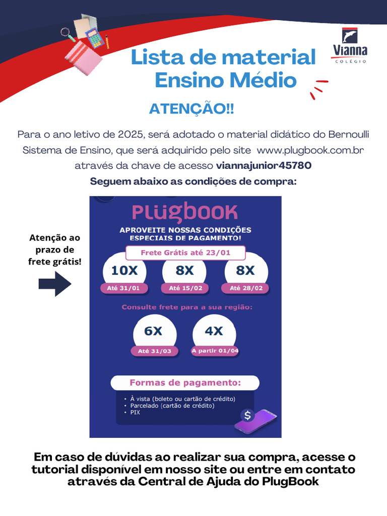 Lista de Material Escolar 2025 - Ensino Médio | PDF