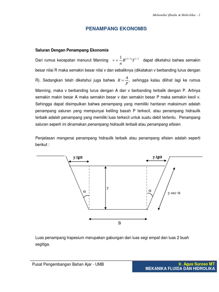 Contoh Soal Saluran Trapesium