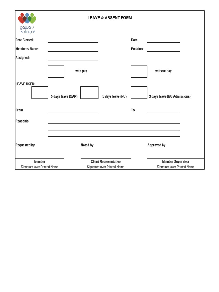 GAK - Leave Form | PDF
