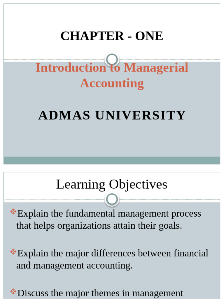 Introduction to Managerial Accounting | PDF | Management Accounting | Goal