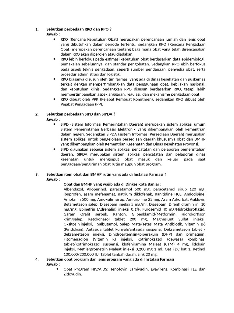 Perbedaan RKO dan RPO dalam Kesehatan | PDF