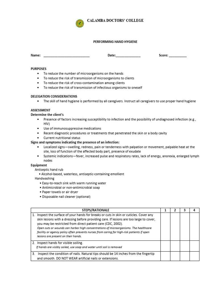 Hand Hygiene Procedures for Nursing Students | PDF | Hand Washing ...
