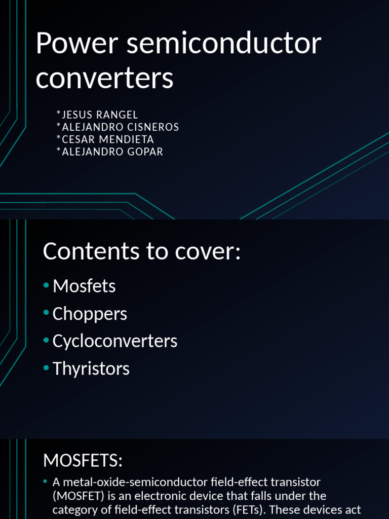 Power Semiconductor Converters | PDF | Mosfet | Field Effect Transistor