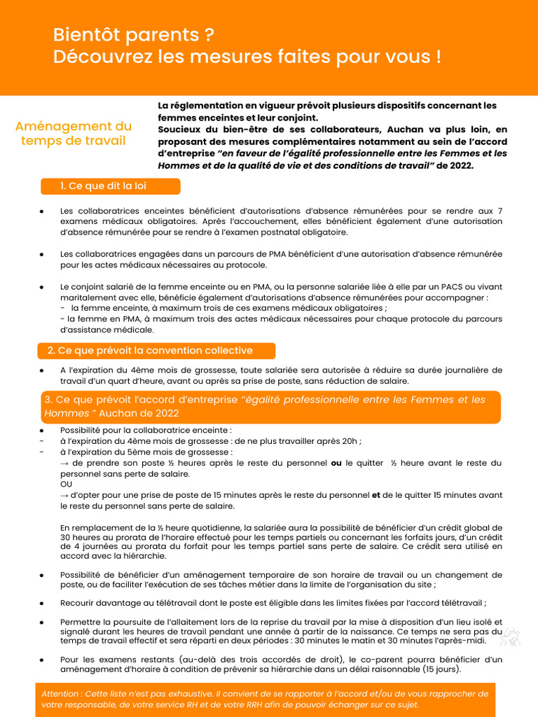 Mesures de soutien pour futurs parents chez Auchan | PDF | Grossesse ...