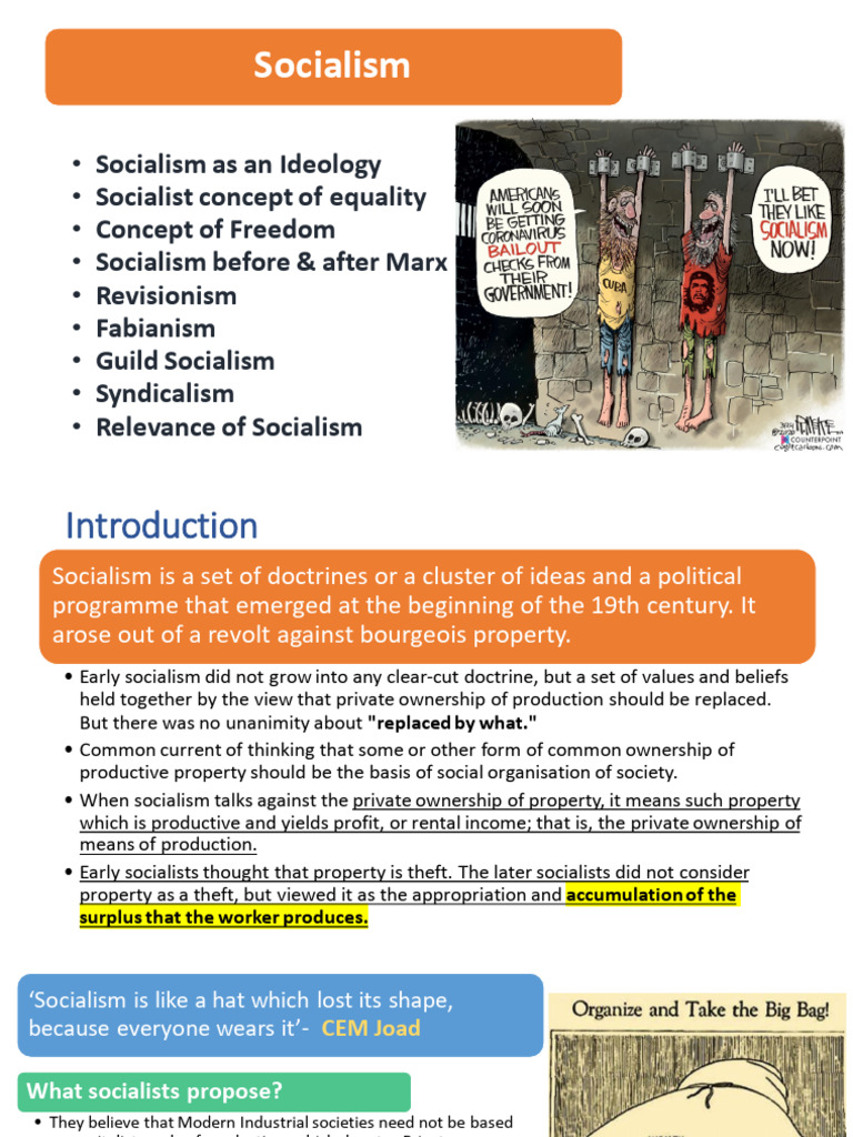 Socialism Quick Revision | PDF | Socialism | Syndicalism