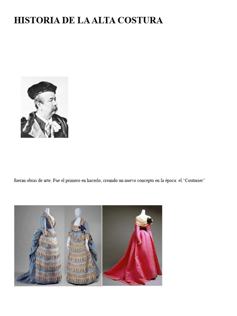 Historia de la Alta Costura en París | PDF | Diseño de moda | Estética