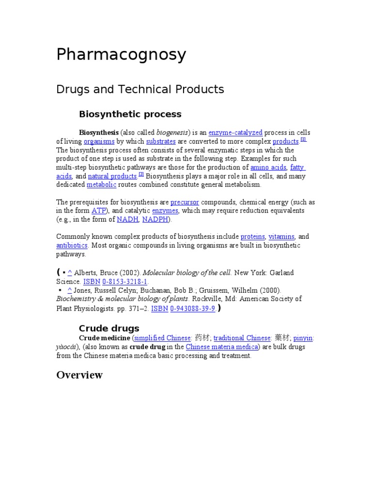 pharmacognosy2 Biosynthesis Biotechnology