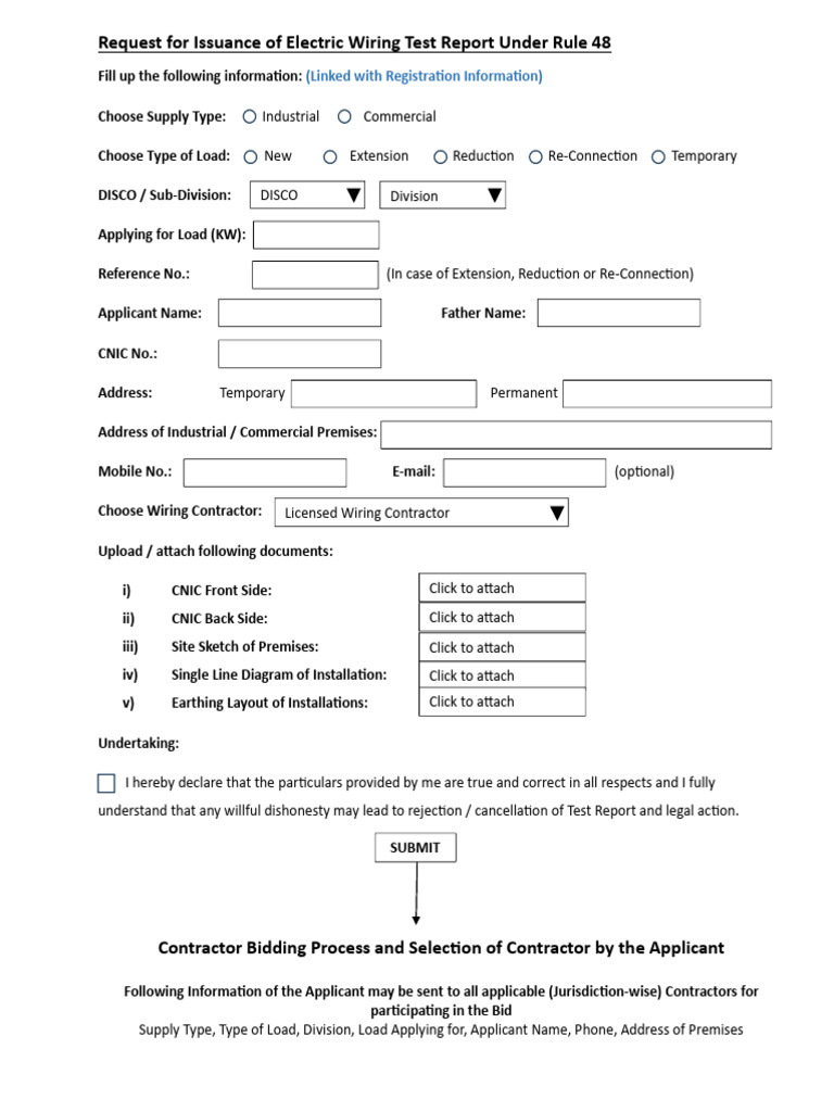 Electric Wiring Test Report Request | PDF
