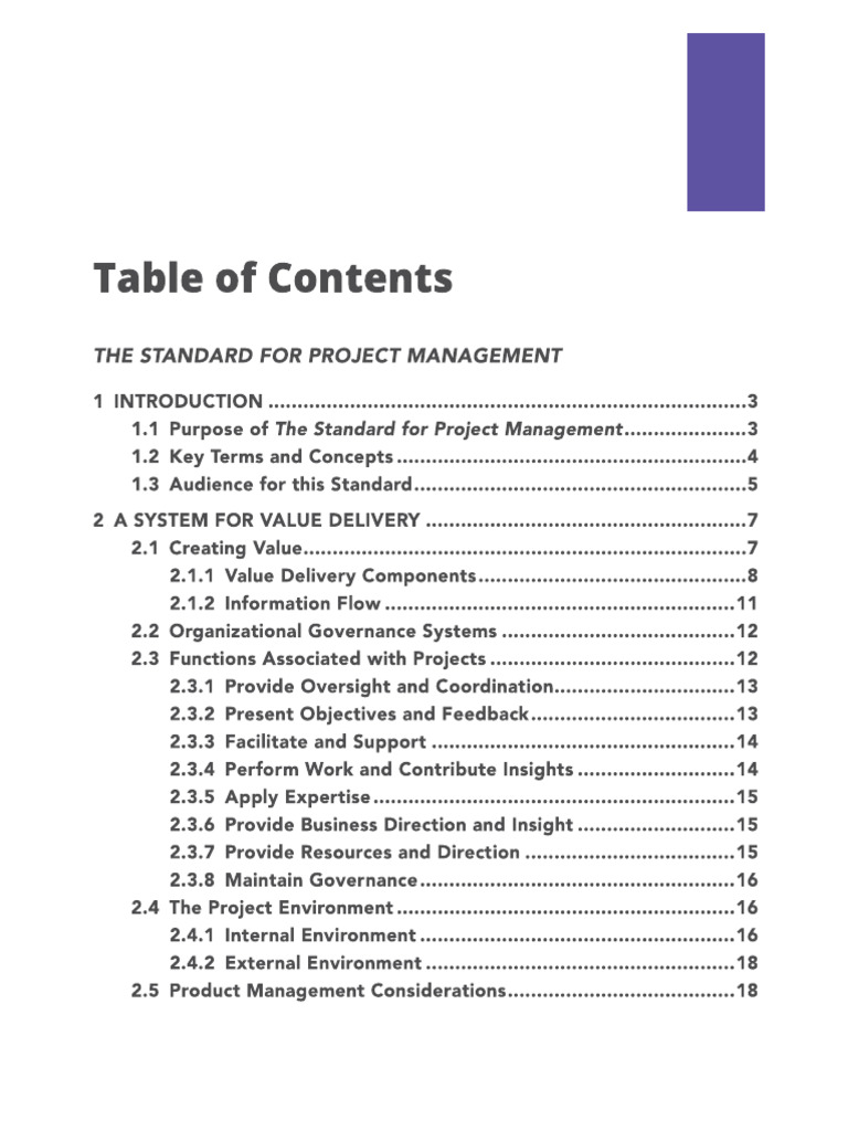 PMI Contents | PDF