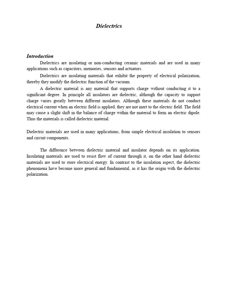 Understanding Dielectric Materials and Properties | PDF | Dielectric ...