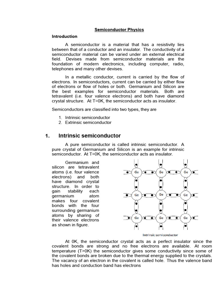 Introduction to Semiconductor Physics | PDF