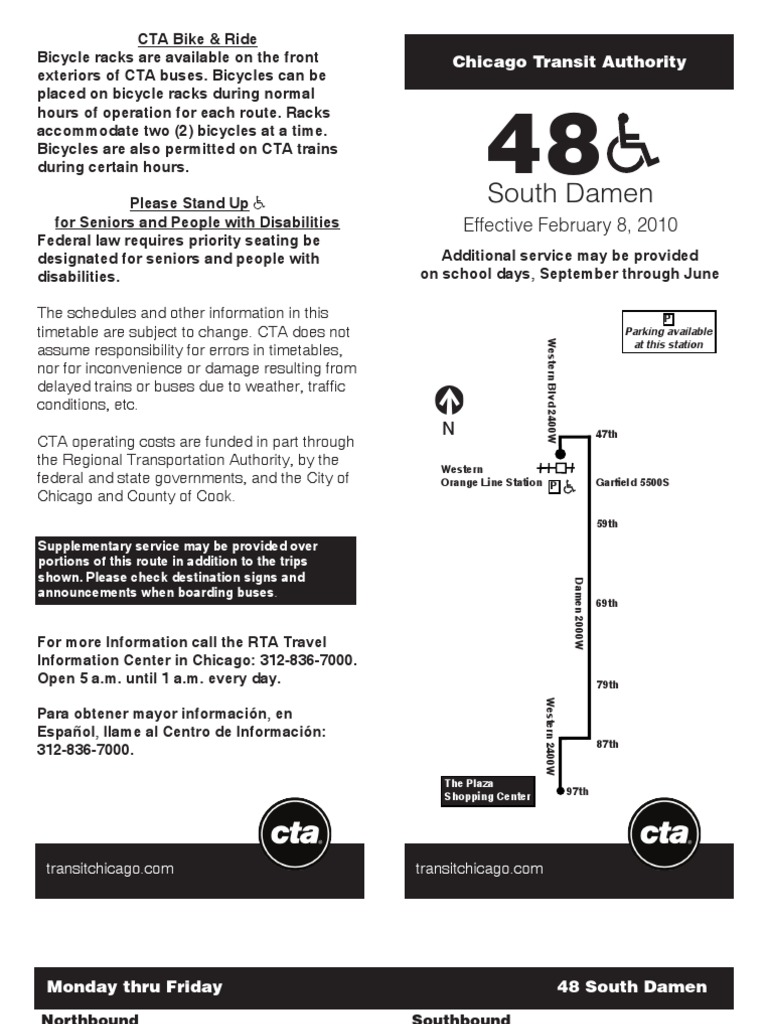 CTA South Damen Route Timetable | PDF | Technology & Engineering