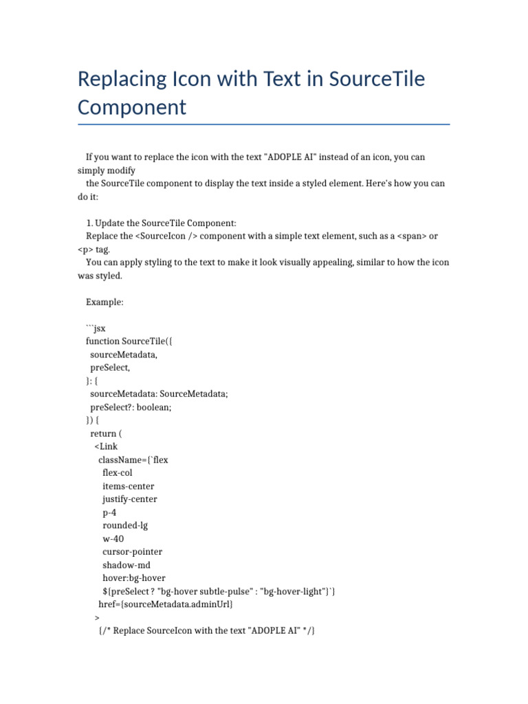 Replace Icon With Text Guide | PDF