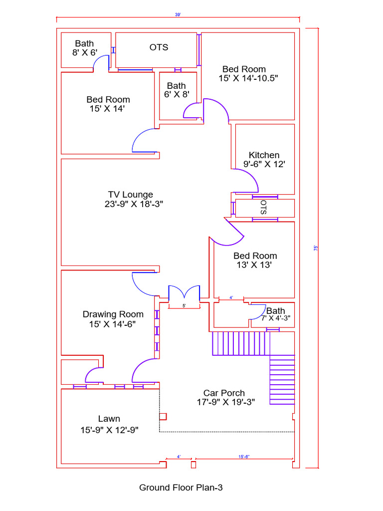 Ground Floor Plan Dimensions Overview | PDF