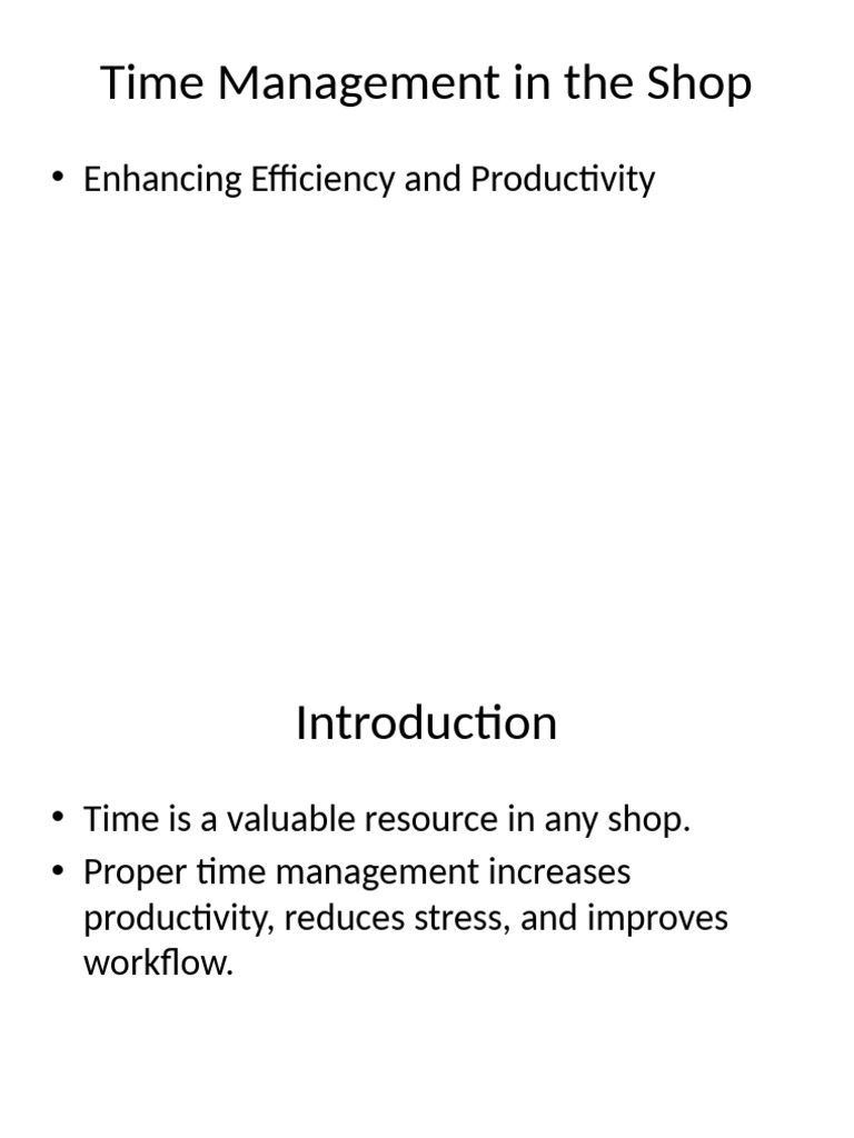 Time Management Shop | PDF