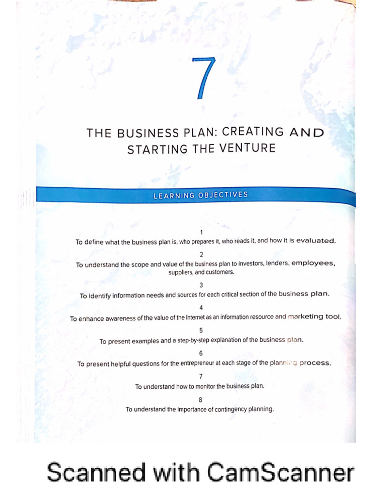 Chap 7 Business Plan | PDF