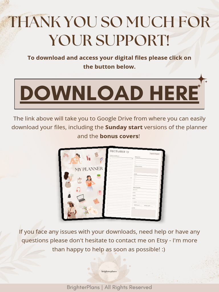 Digital Planner Download Instructions | PDF | Icon (Computing) | Faq