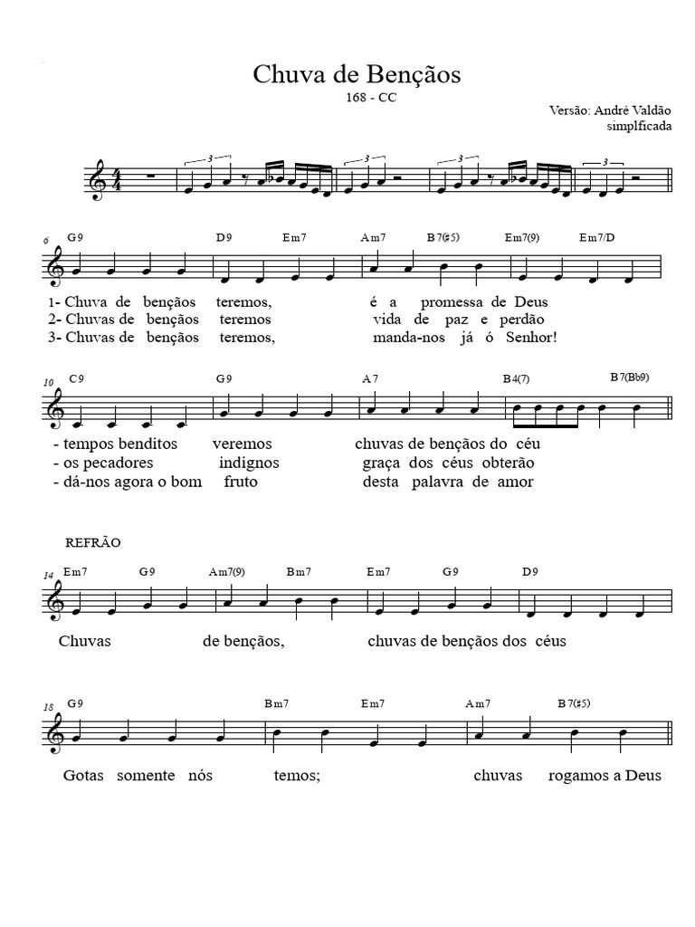 Chuvas De Bençãos 168cc Andrévaladão Simplificada Pdf Crença E