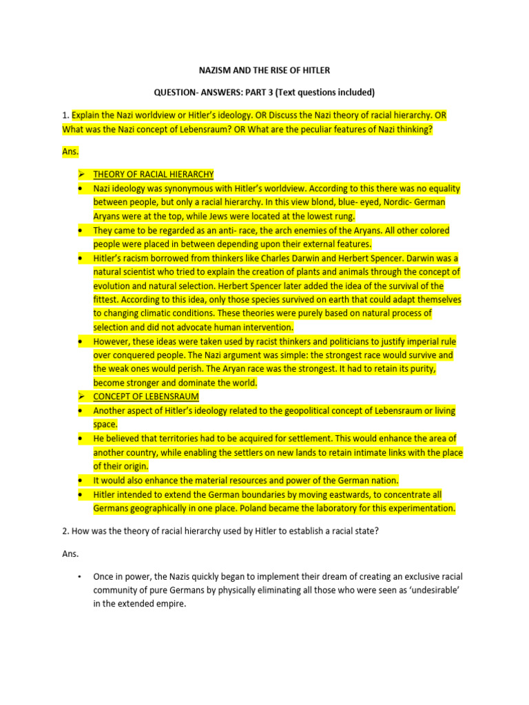 Nazi Ideology: Racial Hierarchy & Lebensraum | PDF | Nazi Germany | Nazism