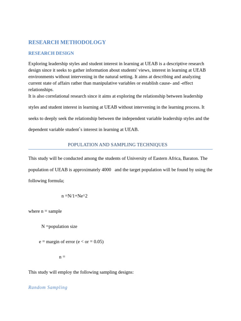Research Methodology Pdf Sampling Statistics Methodology