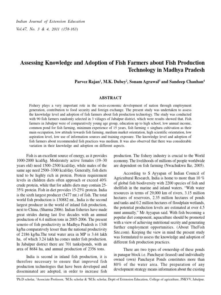 Assessing_Knowledge_and_Adoption_of_Fish | PDF | Agriculture | Fish