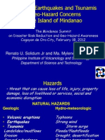 Volcanoes, Earthquakes and Tsunamis as Geo-Hazard Concerns in the Island of Mindanao