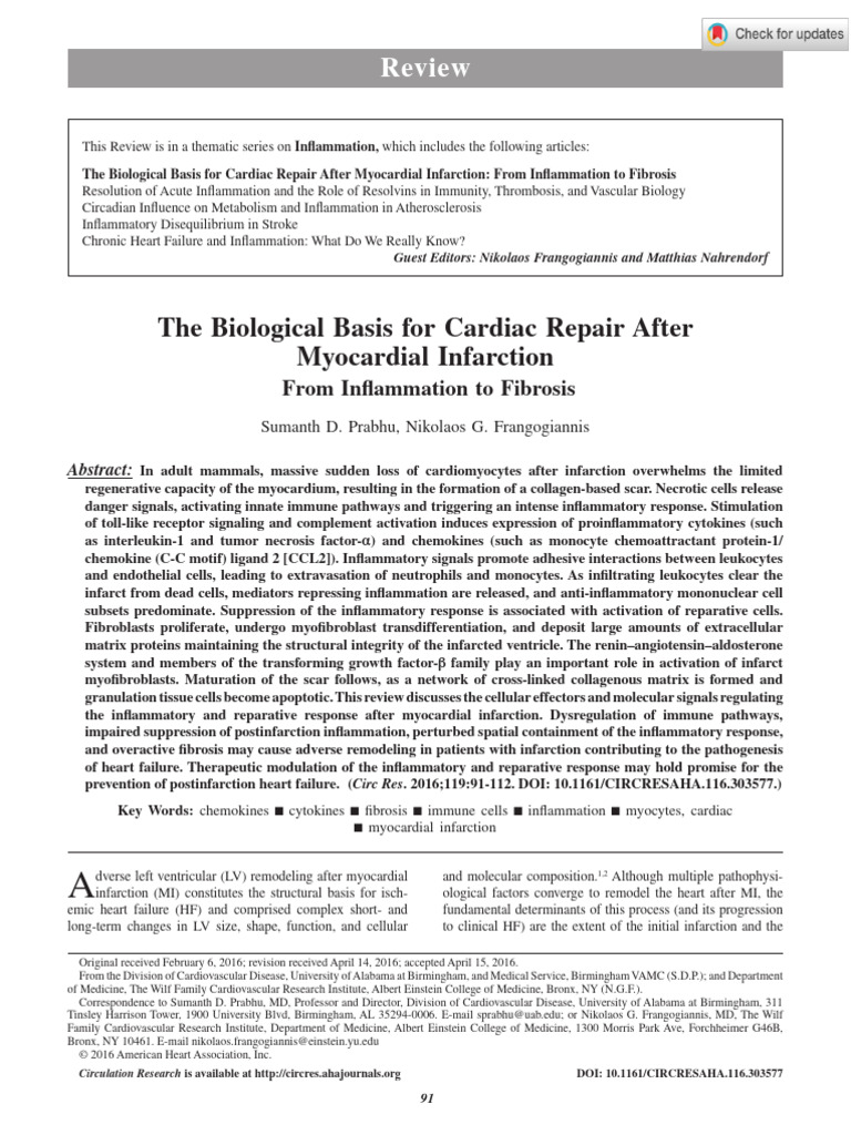 Prabhu Frangogiannis 2016 The Biological Basis For Cardiac Repair After ...