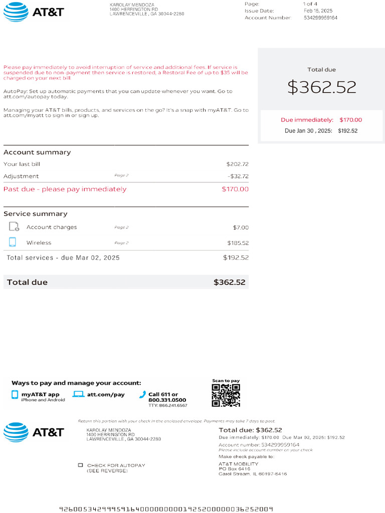BILL AT&T Karolay | PDF