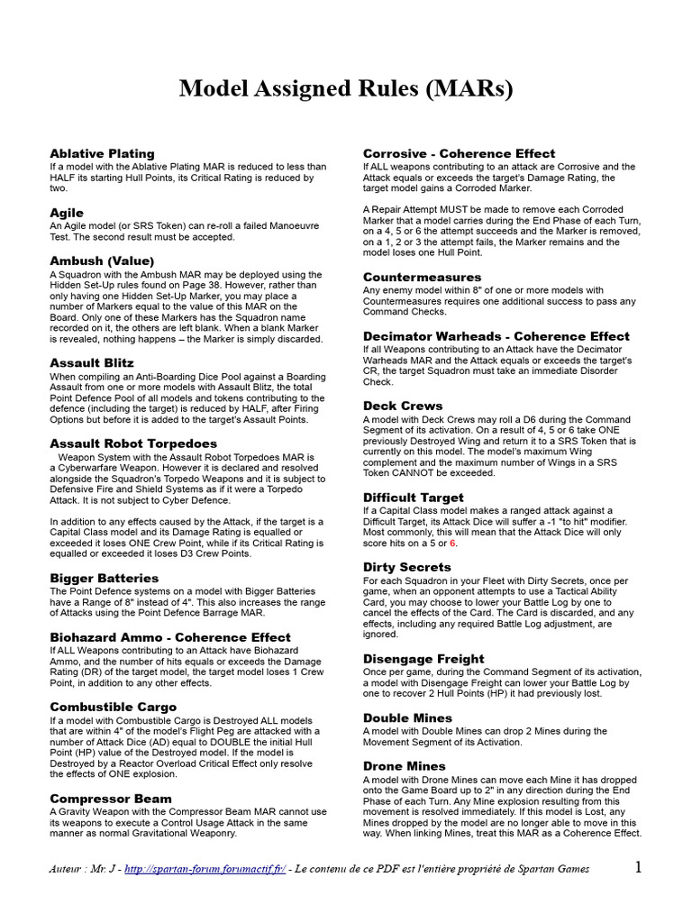 Model Assigned Rules (MARs) Overview | PDF | Naval Mine | Torpedo