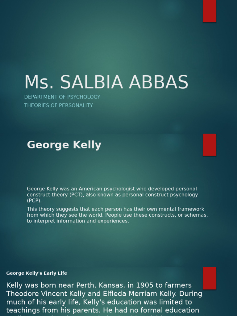 George Kelly | PDF | Psychoanalysis | Psychology
