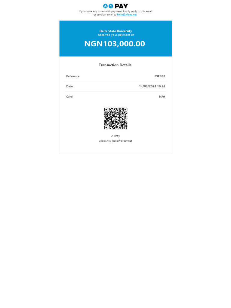 Delta State University Payment Receipt | PDF