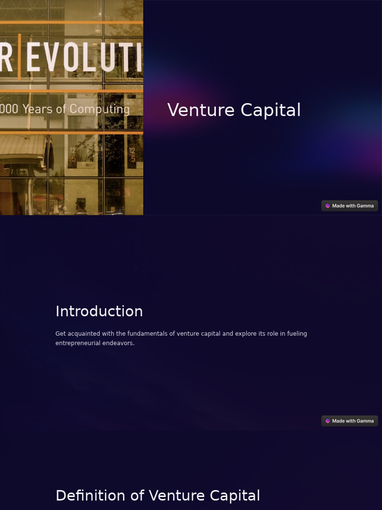 Venture Capital | PDF | Venture Capital | Corporate Finance