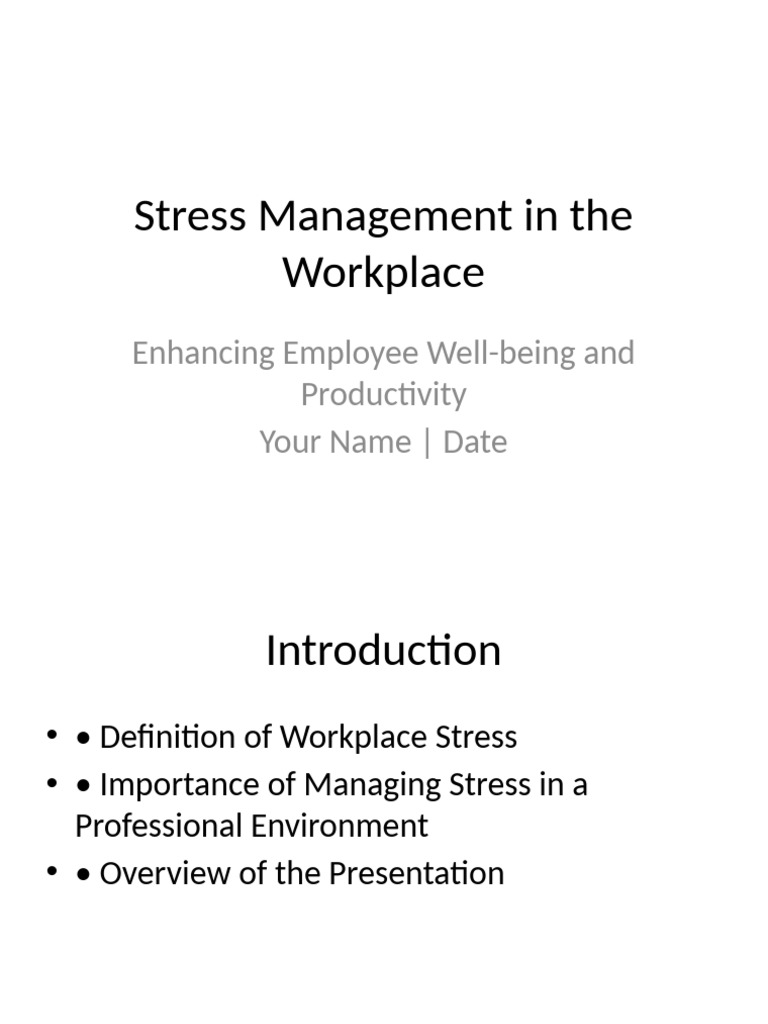 Workplace Stress Management Strategies | PDF | Stress Management ...