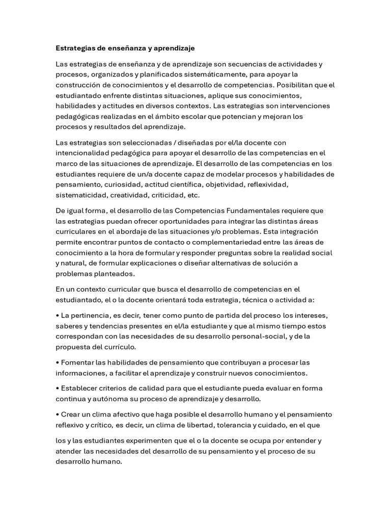 Estrategias de Enseñanza y Aprendizaje | PDF | Aprendizaje | Enseñando