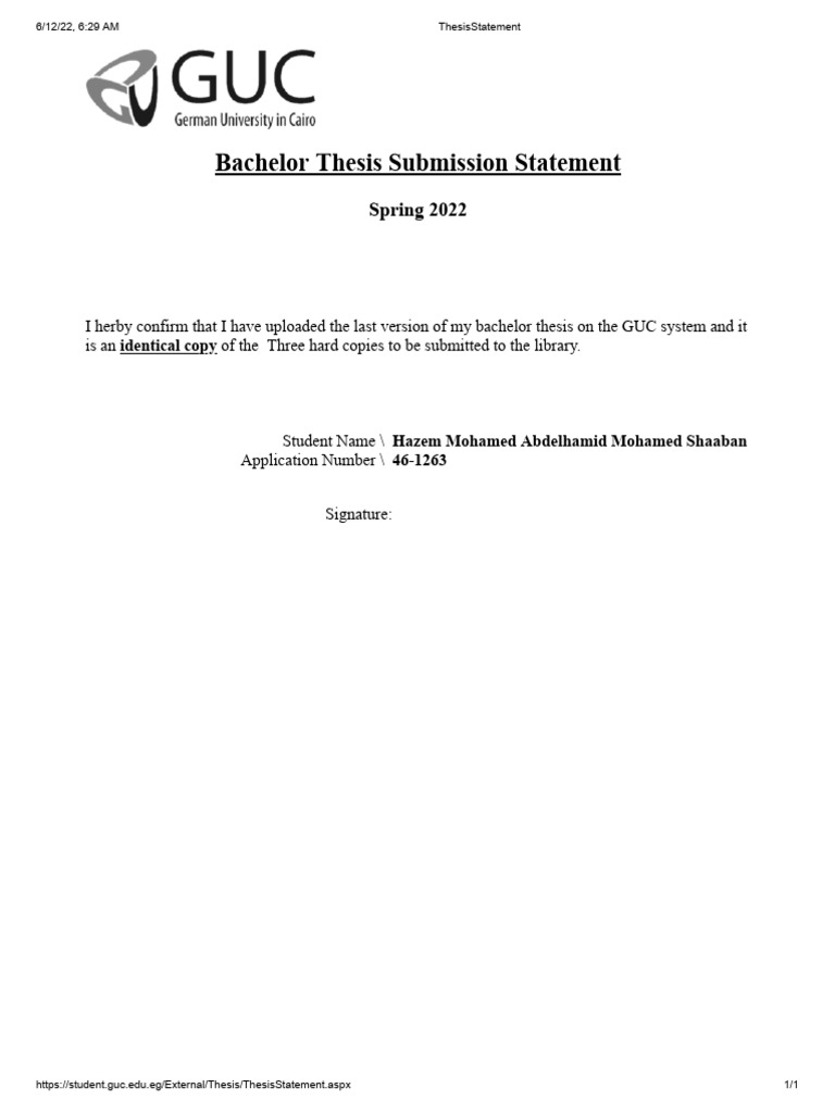 Thesis Statement | PDF