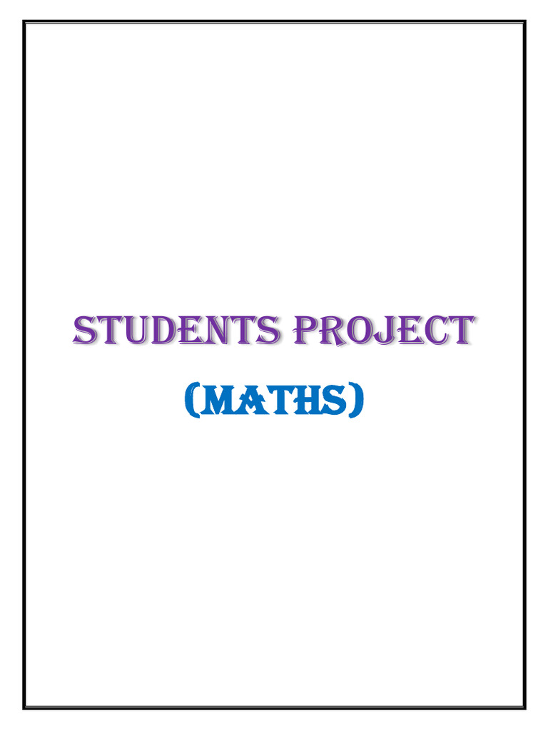 Maths Project Document for Students | PDF