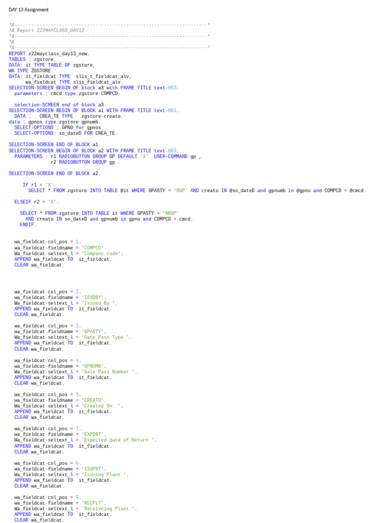 Day 13 Assignment | PDF | Computer Programming | Software Engineering