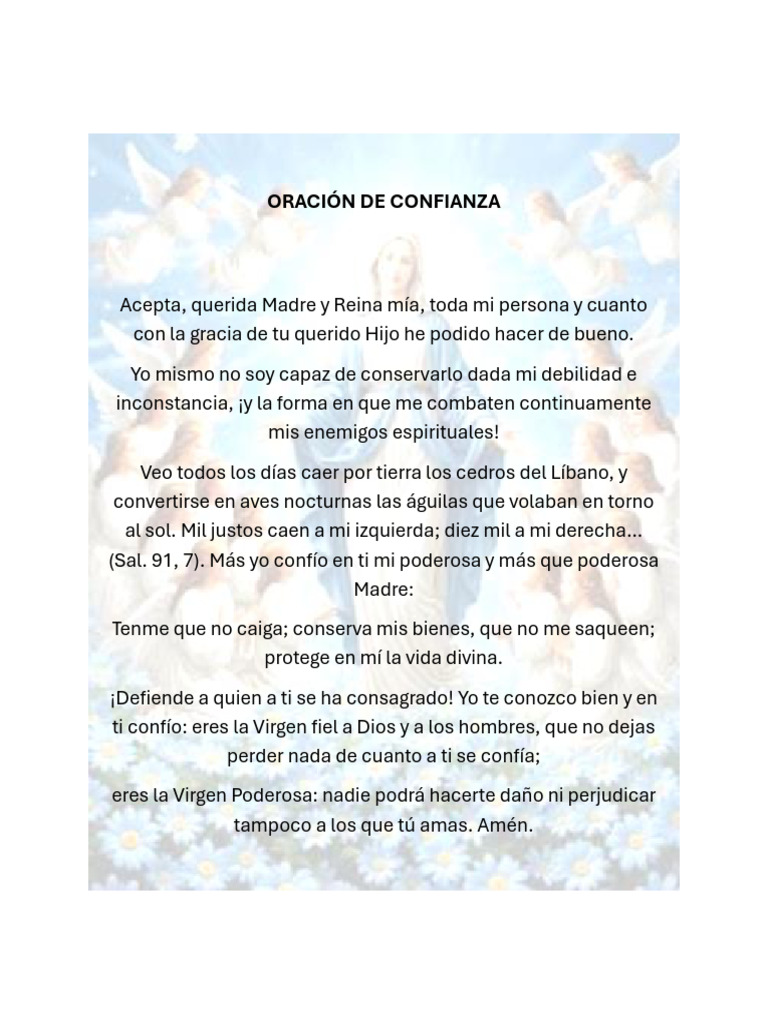 Oración De Confianza Pdf