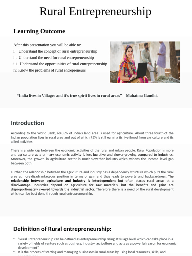 Understanding Rural Entrepreneurship in India | PDF | Entrepreneurship ...