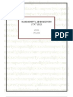 Mandatory and Directory Statutes