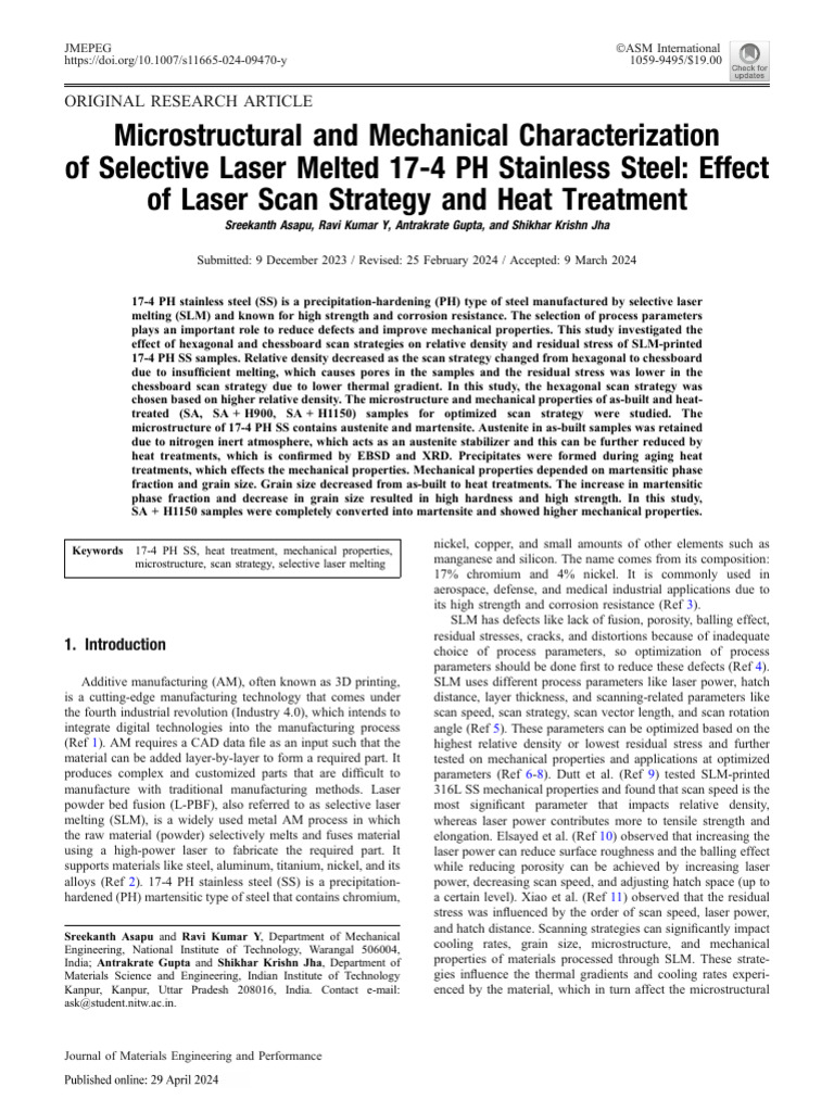 Microstructural and Mechanical Characterization of Selective Laser ...