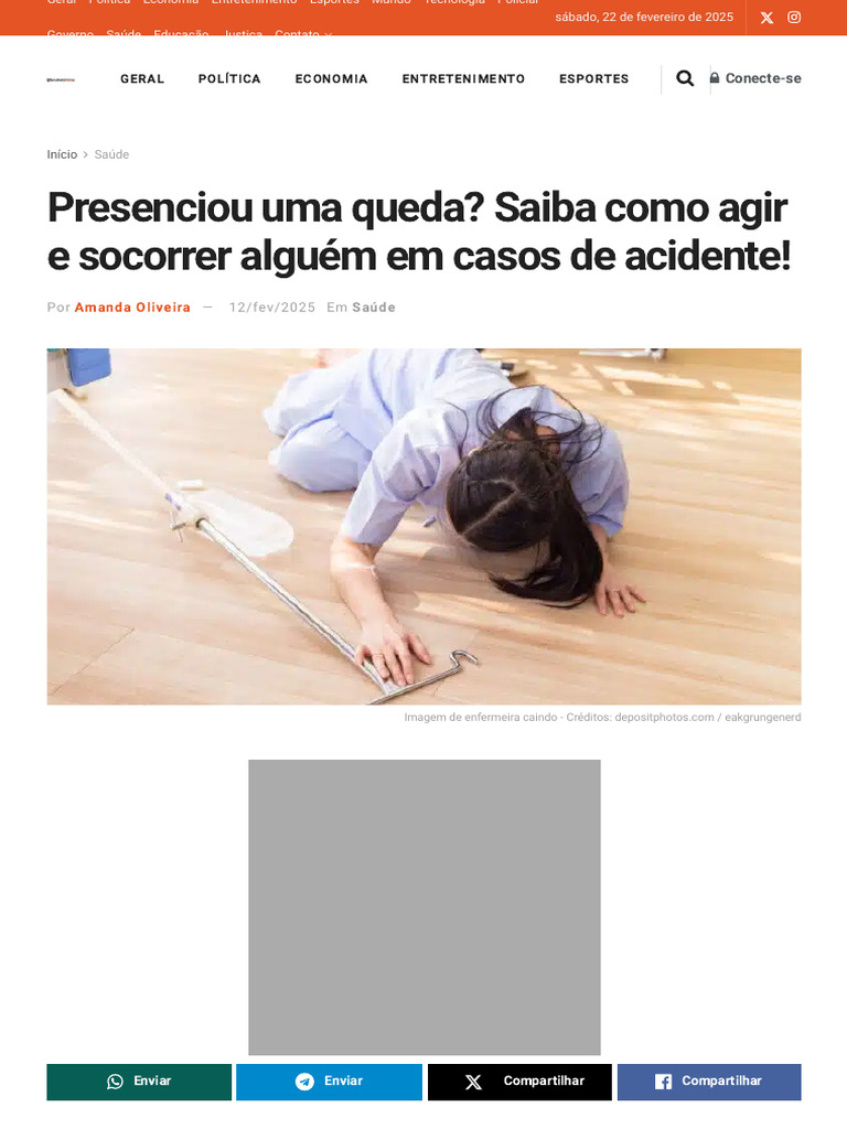 Presenciou Uma Queda Saiba Como Agir e Socorrer A | PDF