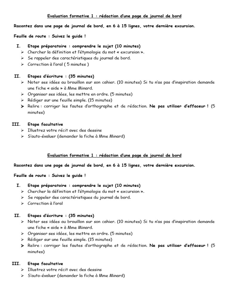 Rédaction d'un journal de bord d'excursion | PDF | Linguistique