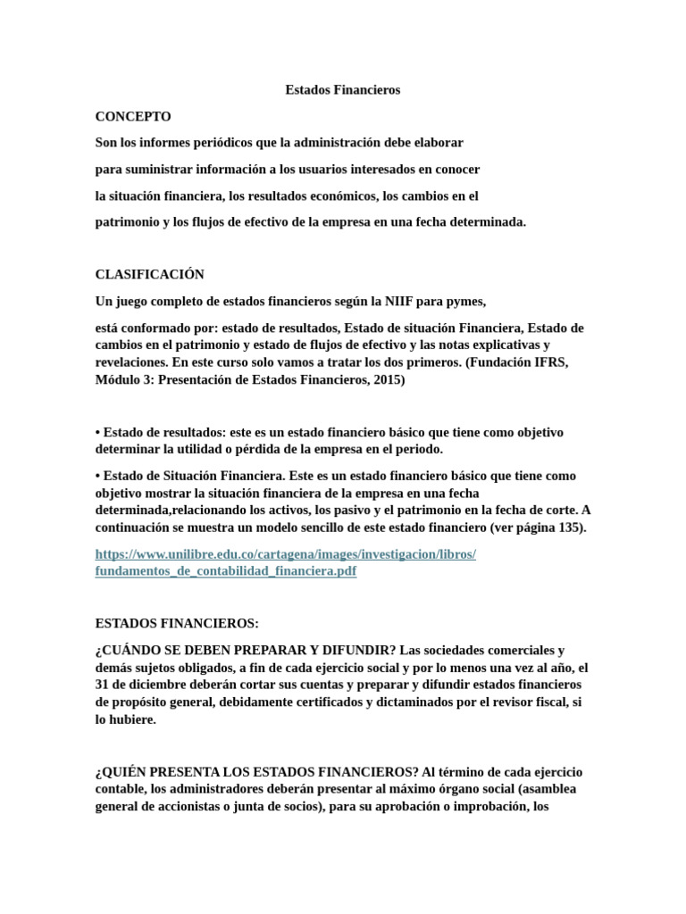 Guía de Estados Financieros Básicos | PDF | Contabilidad | Estado ...