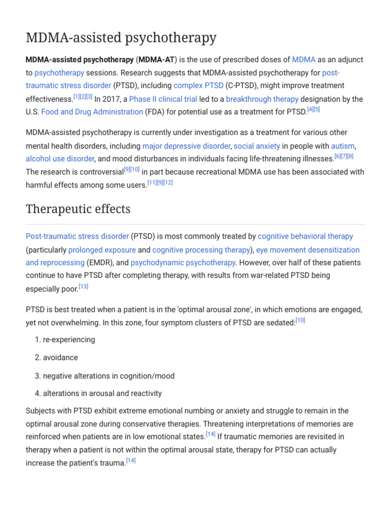 MDMA-Assisted Therapy for PTSD | PDF | Therapy | Abnormal Psychology