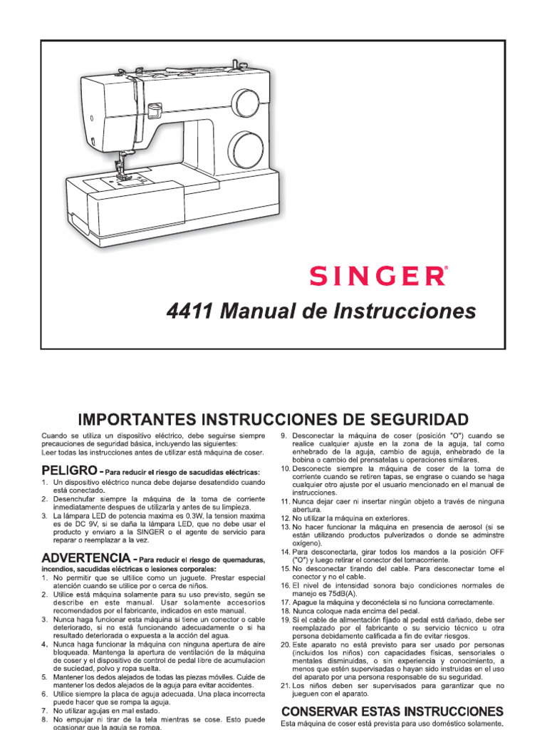 SINGER® Heavy Duty 4411 Sewing Machine | PDF